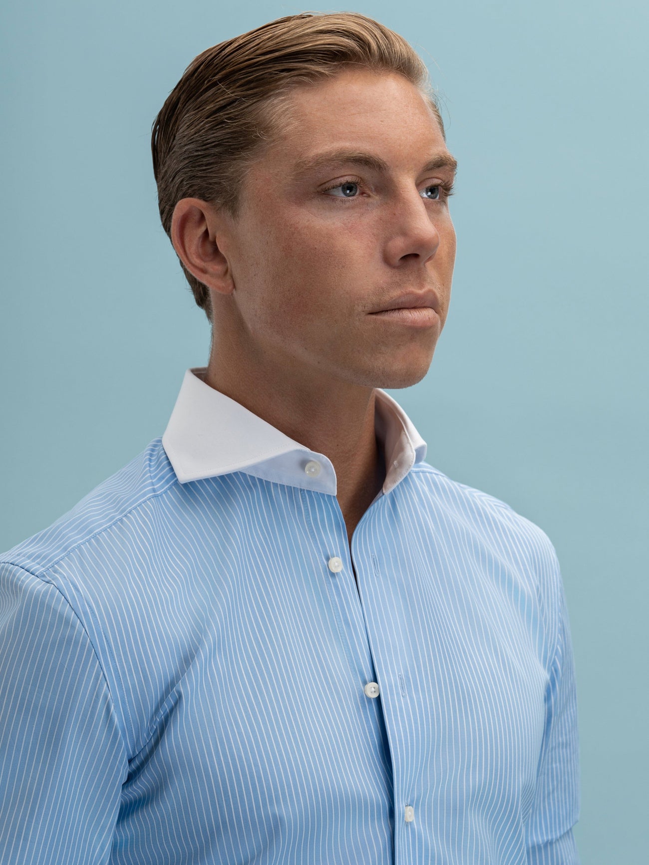 Light Blue Striped Douglas Shirt - Grand Le Mar