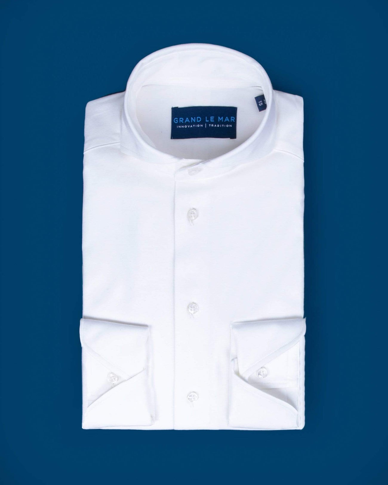 White Stretch Knit Shirt - Grand Le Mar