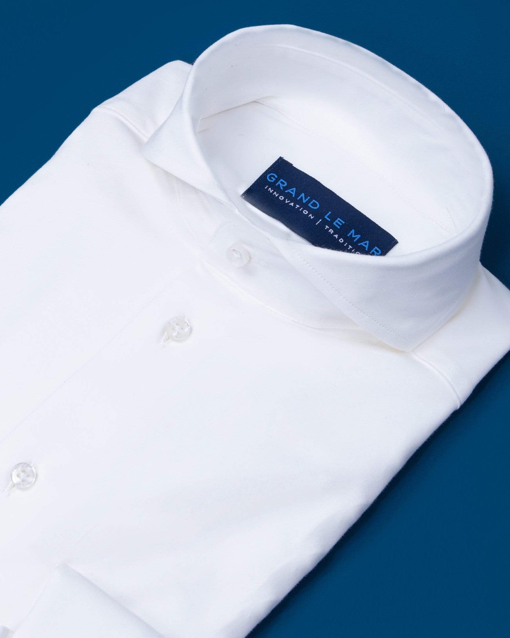 White Stretch Knit Shirt - Grand Le Mar