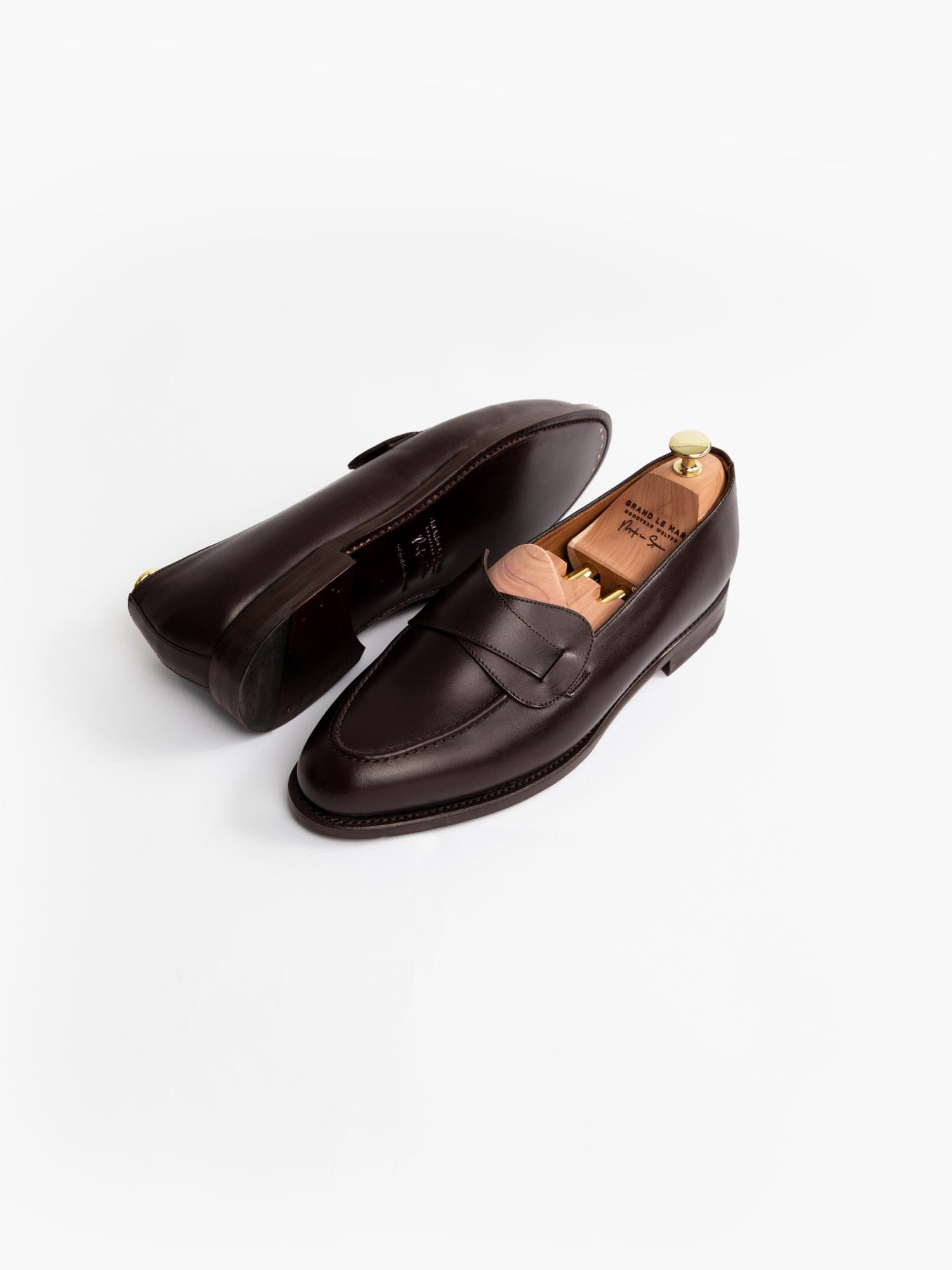Butterfly Loafers Brown Calf Leather - Grand Le Mar