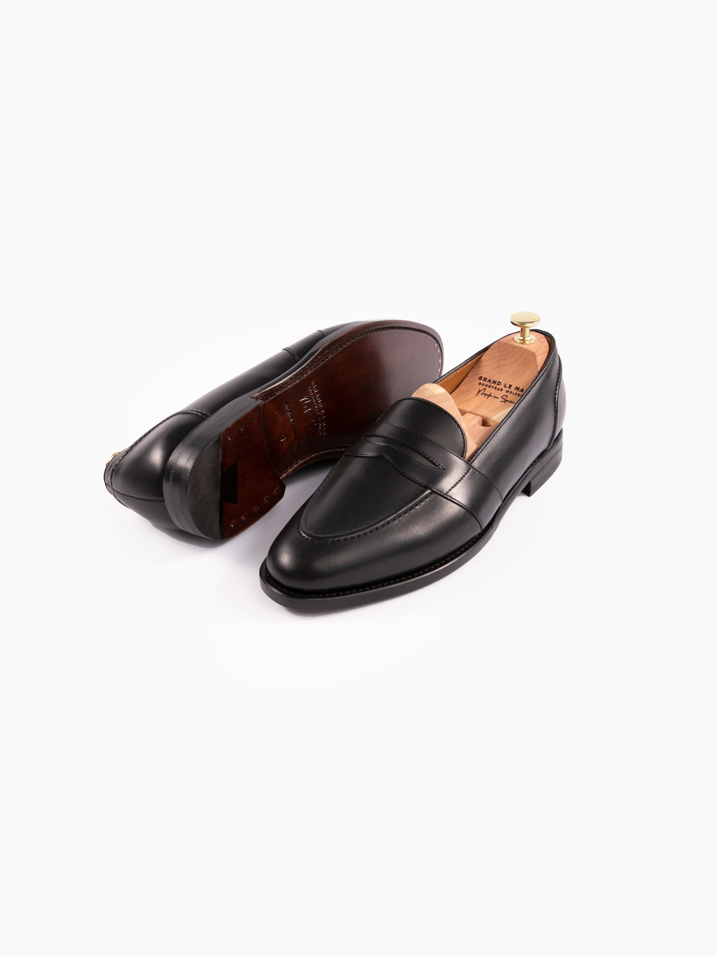 Penny Loafers Black Calf - Grand Le Mar