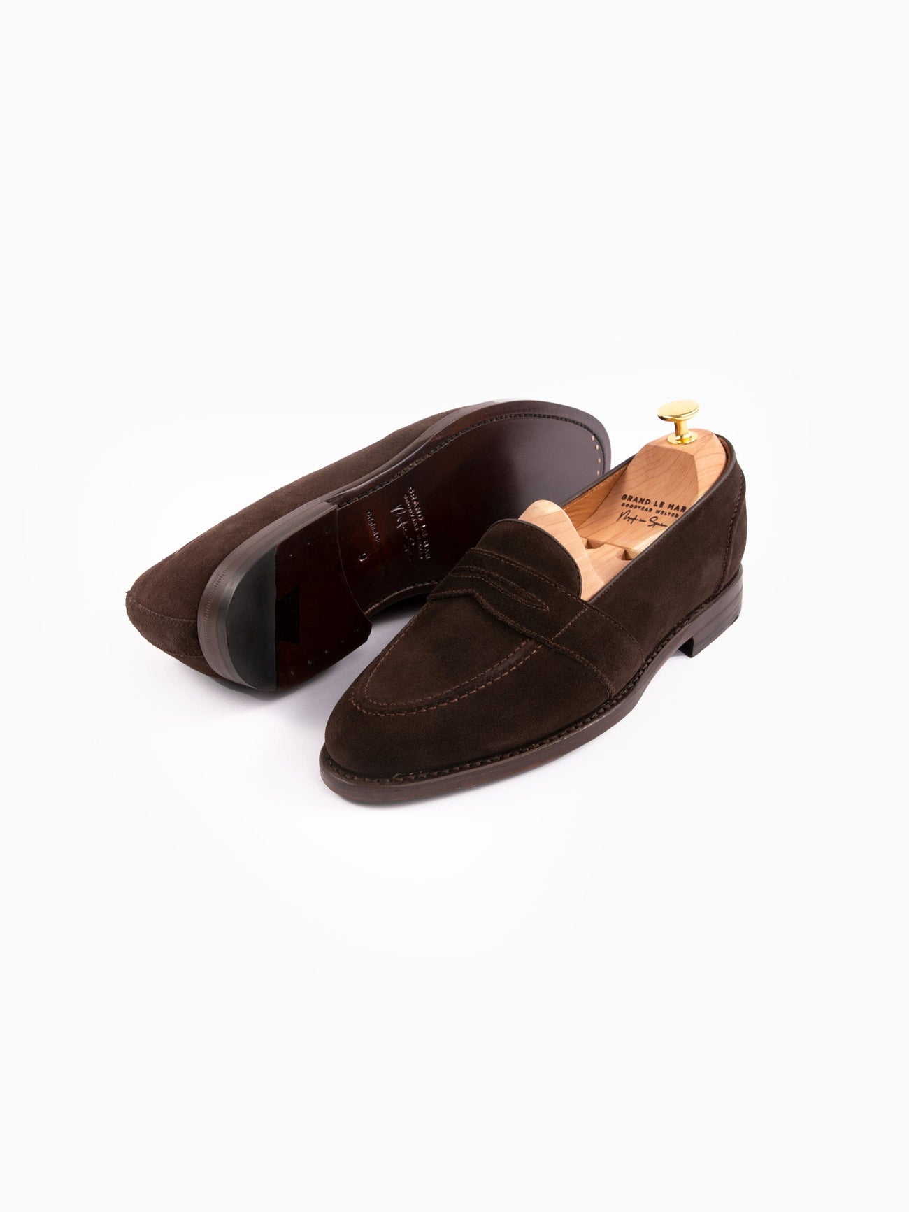 Penny Loafers Dark Brown Suede - Grand Le Mar