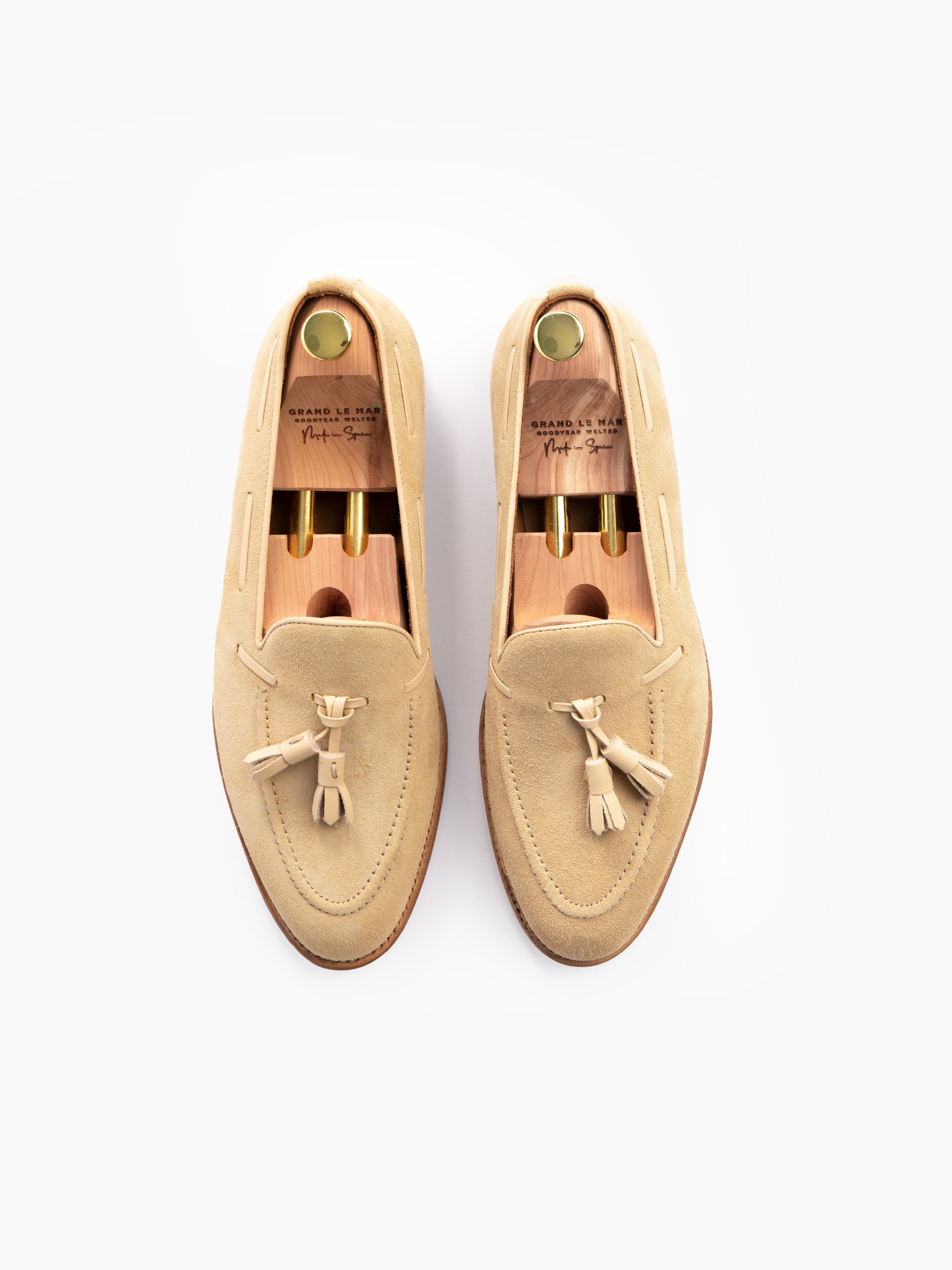 Tassel Loafers Sand Suede - Grand Le Mar