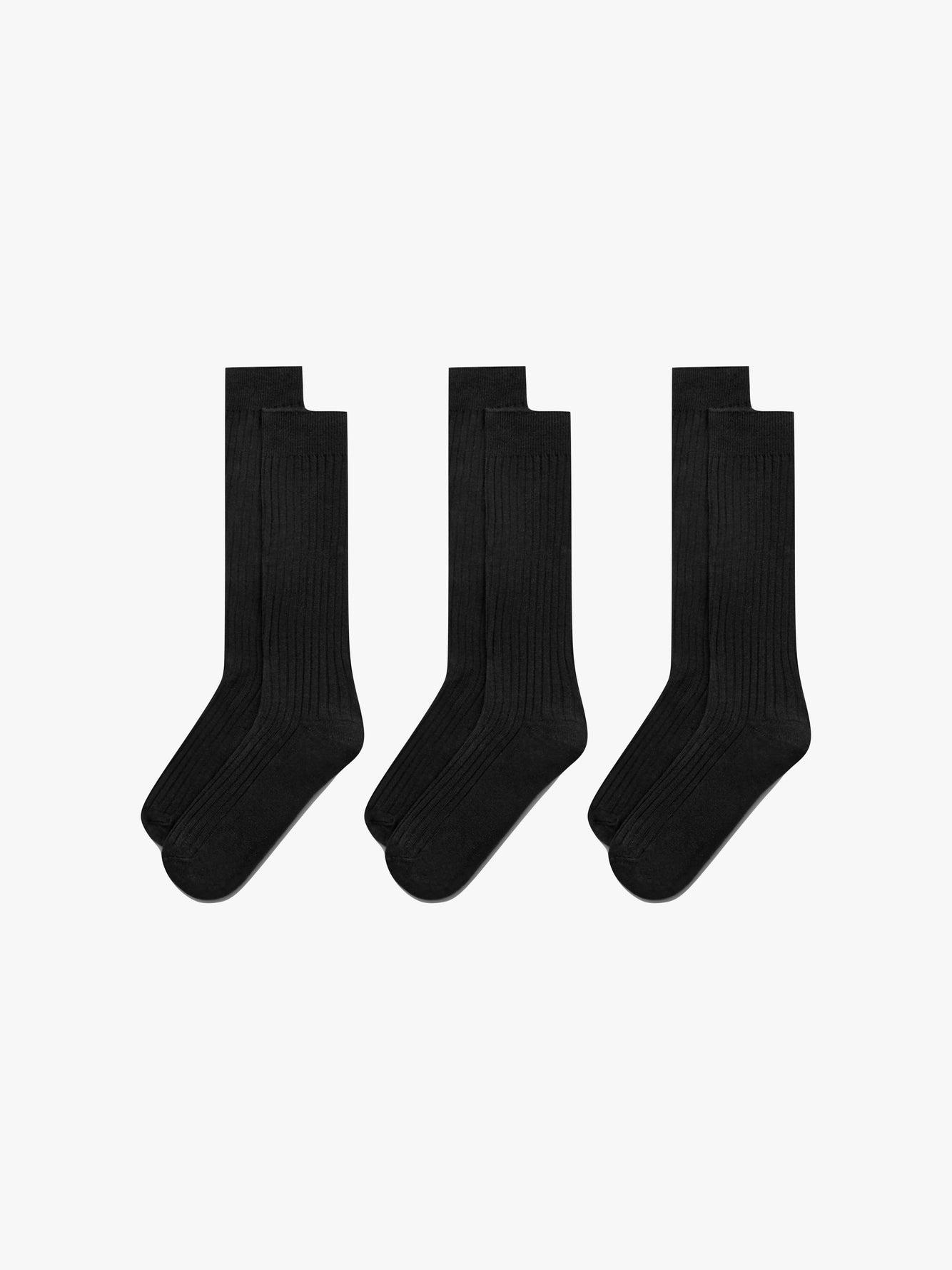Black Ribbed Socks (3-pack) - Grand Le Mar