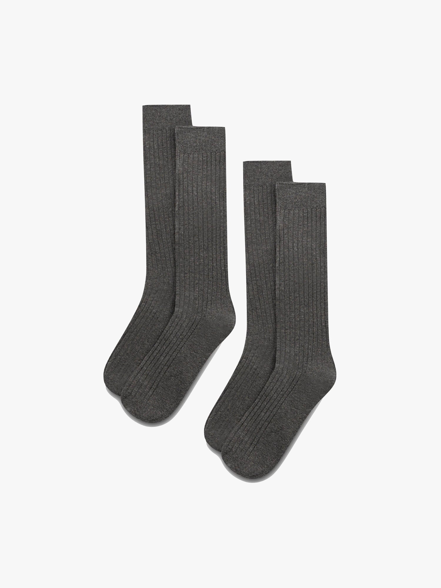 Grey Ribbed Socks (2 pack) - Grand Le Mar