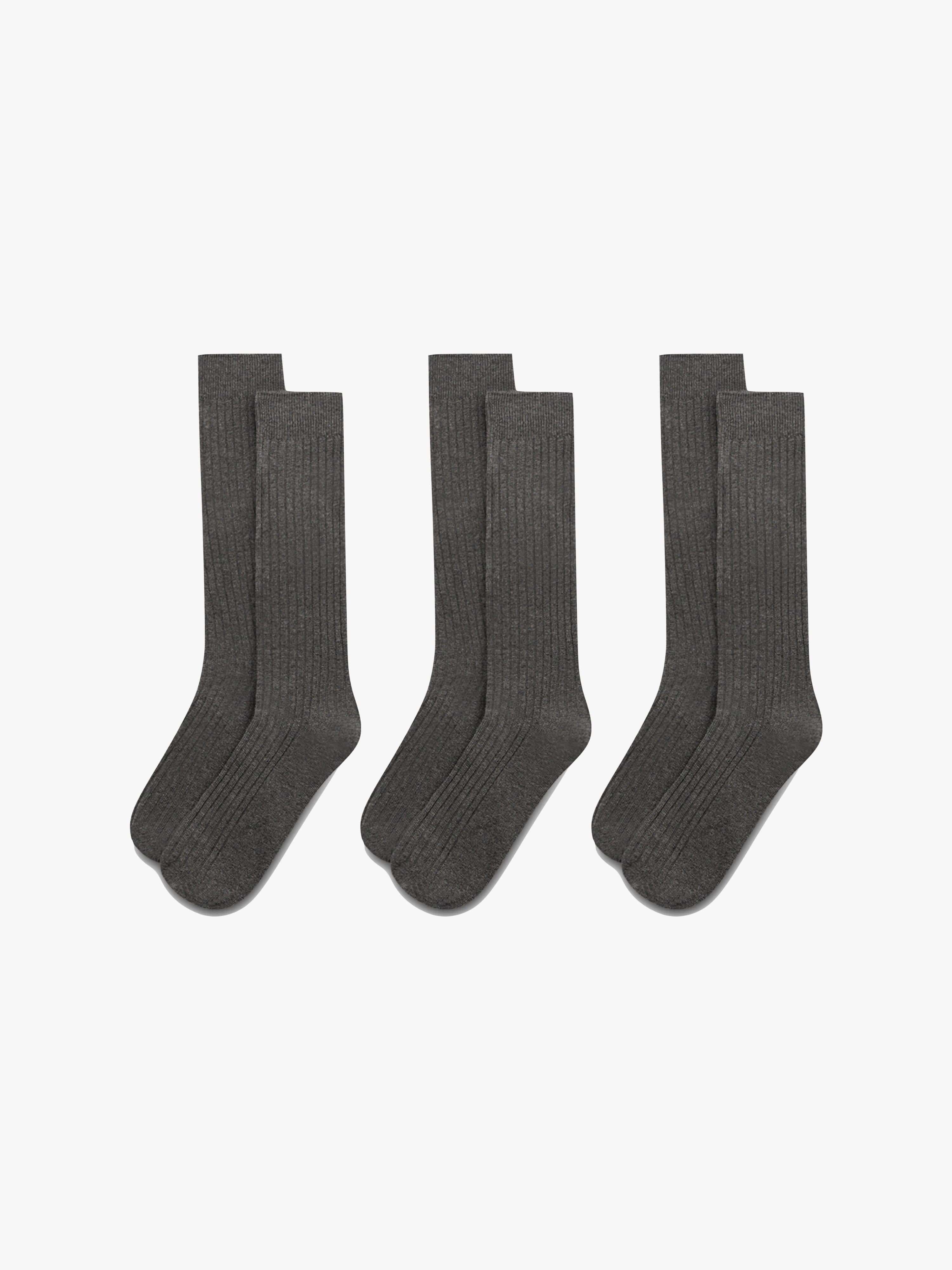 Grey Ribbed Socks (3-pack) - Grand Le Mar