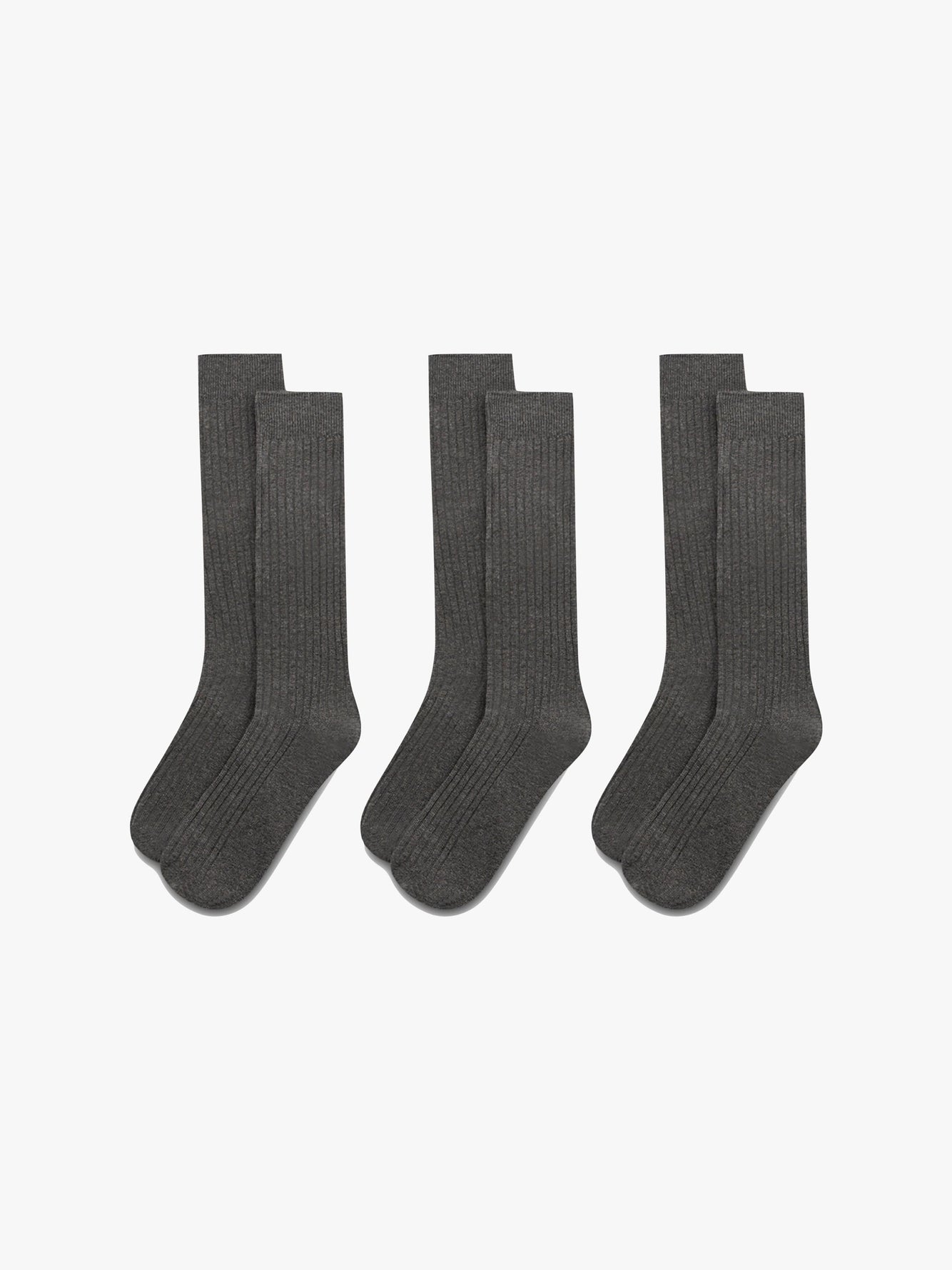 Grey Ribbed Socks (3 pack) - Grand Le Mar