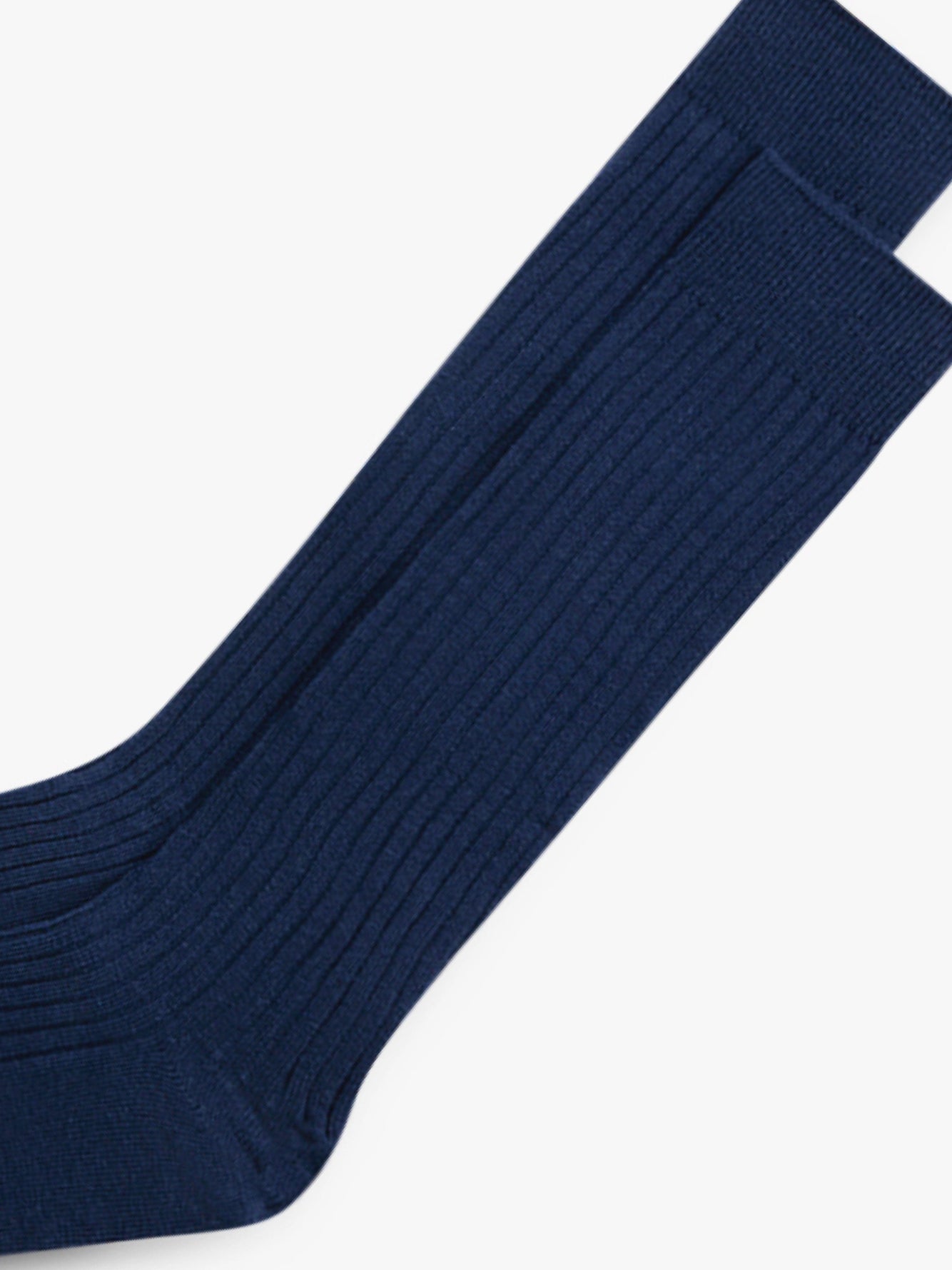 Cotton Navy - Mar Grand Pima Le Ribbed Socks