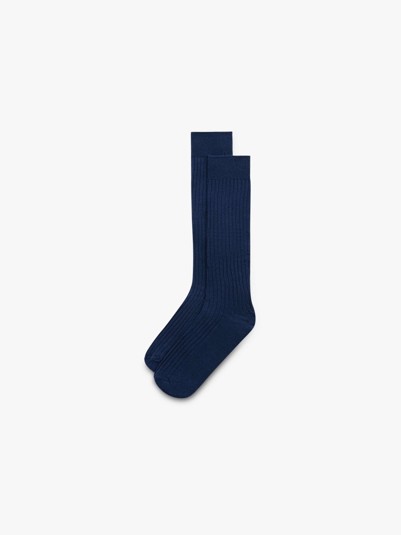 Navy Ribbed Socks - Grand Le Mar