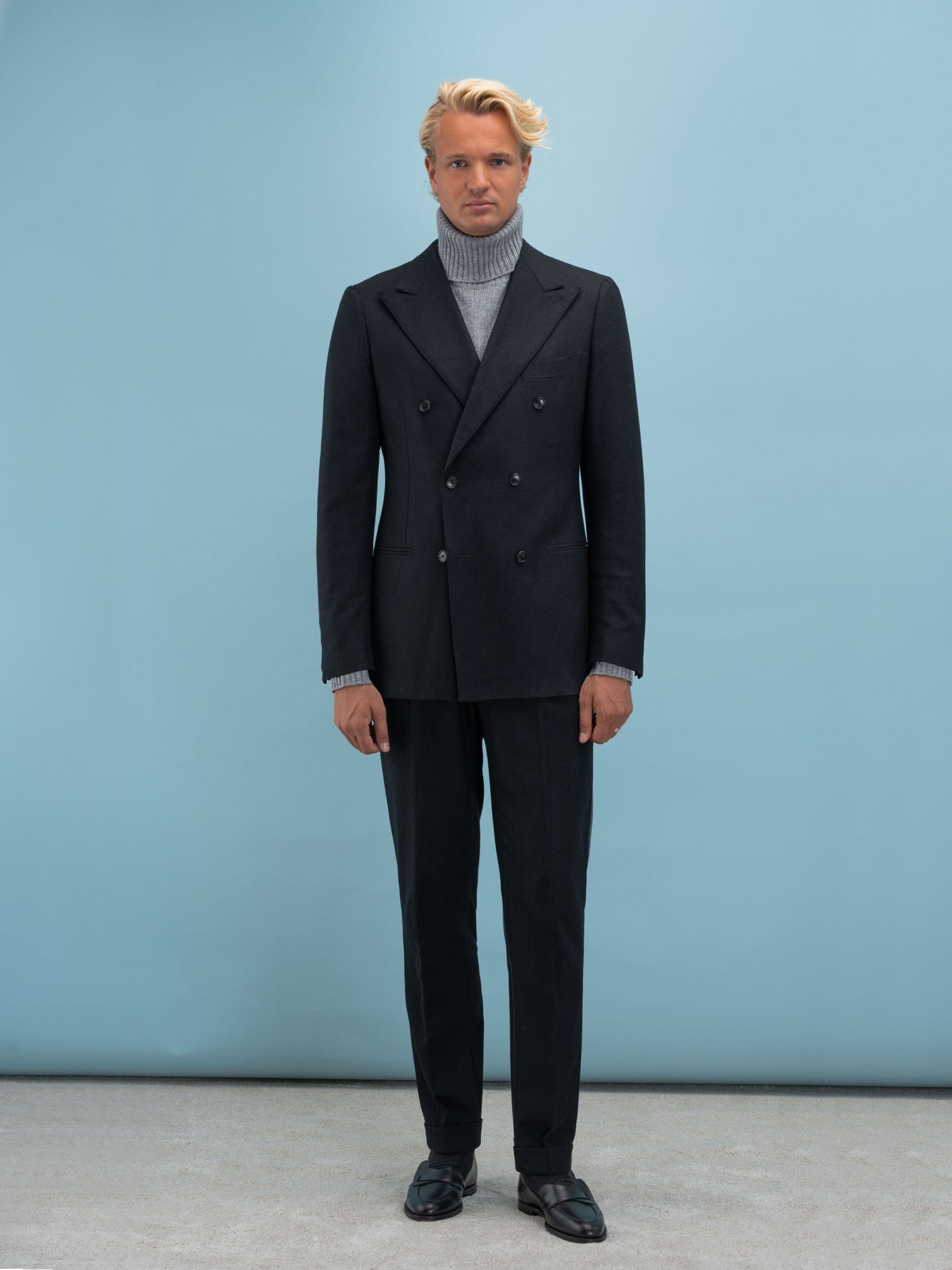 Biella Black Flannel Suit - Grand Le Mar