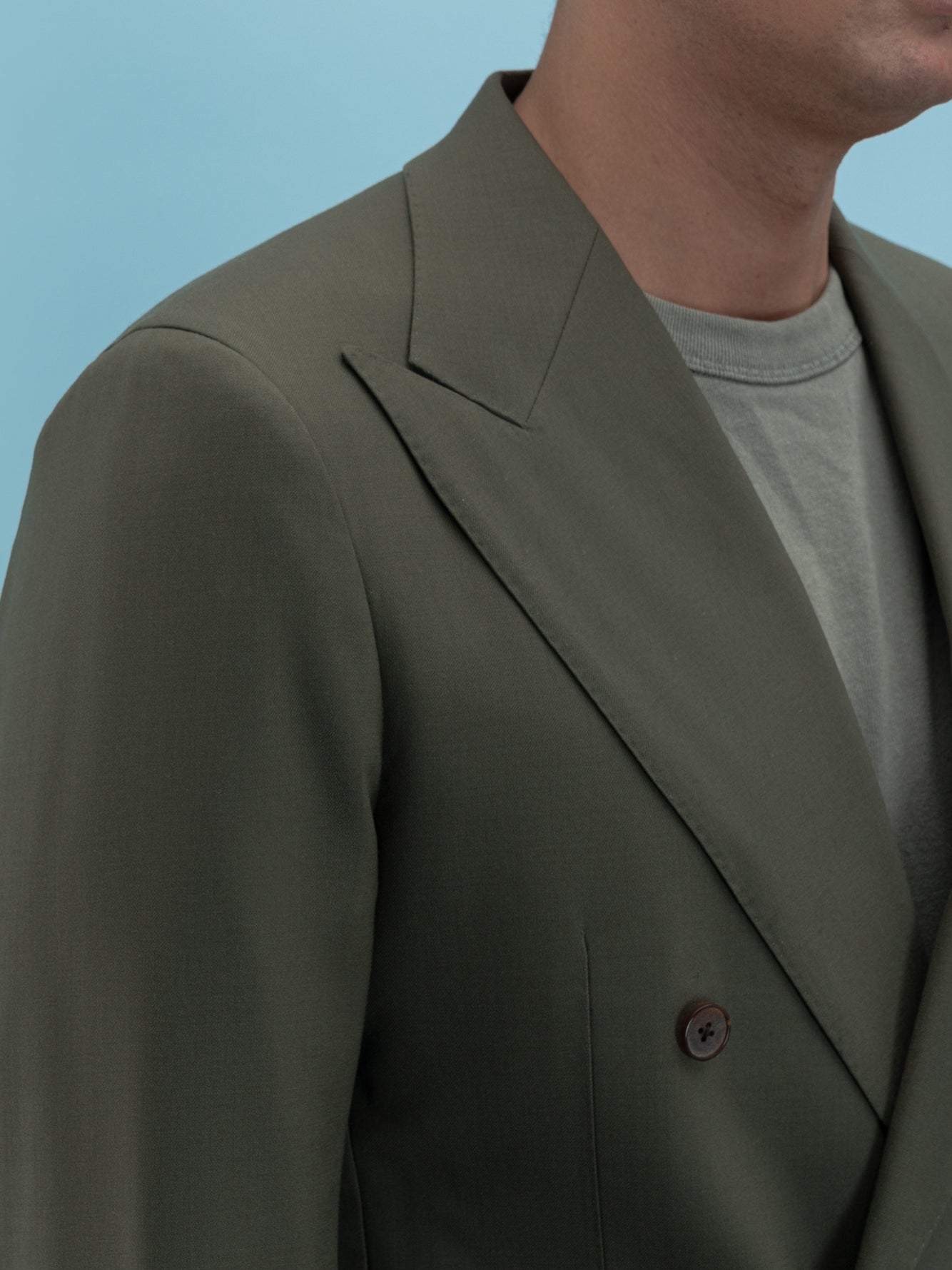 Khaki Green Super 130's Wool Suit - Grand Le Mar