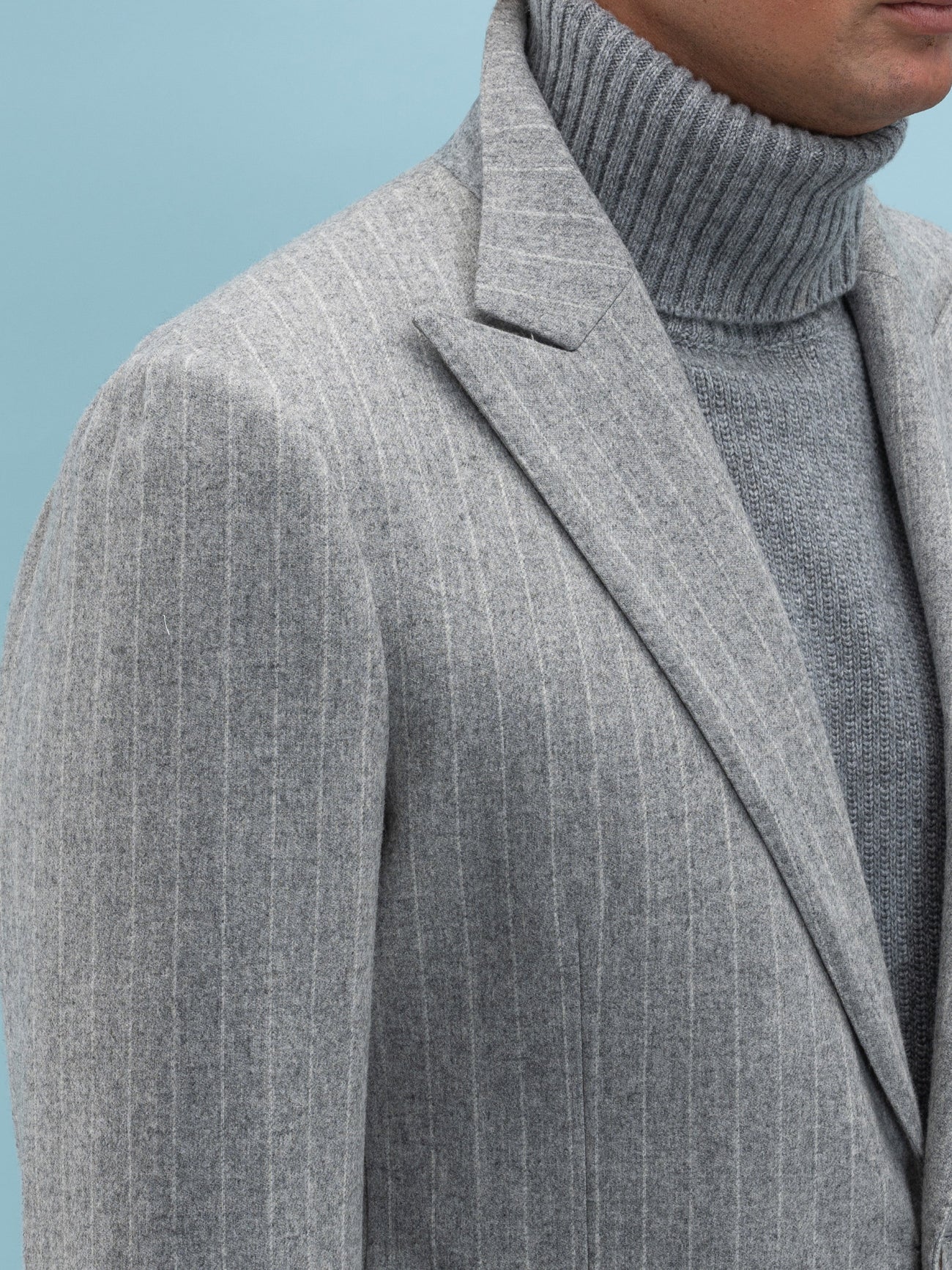 Biella Grey Flannel Striped Suit - Grand Le Mar