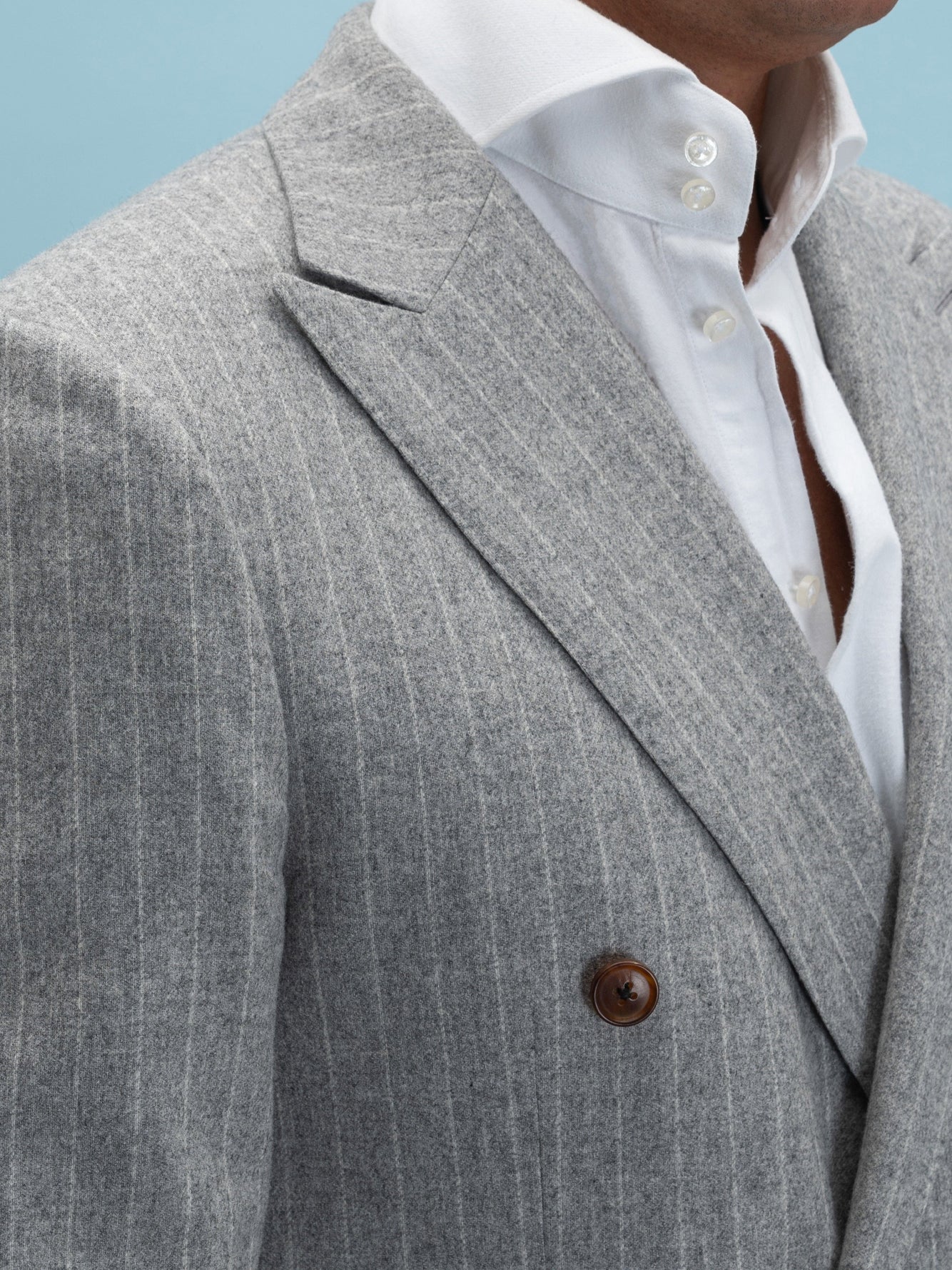 Biella Grey Flannel Striped Suit - Grand Le Mar