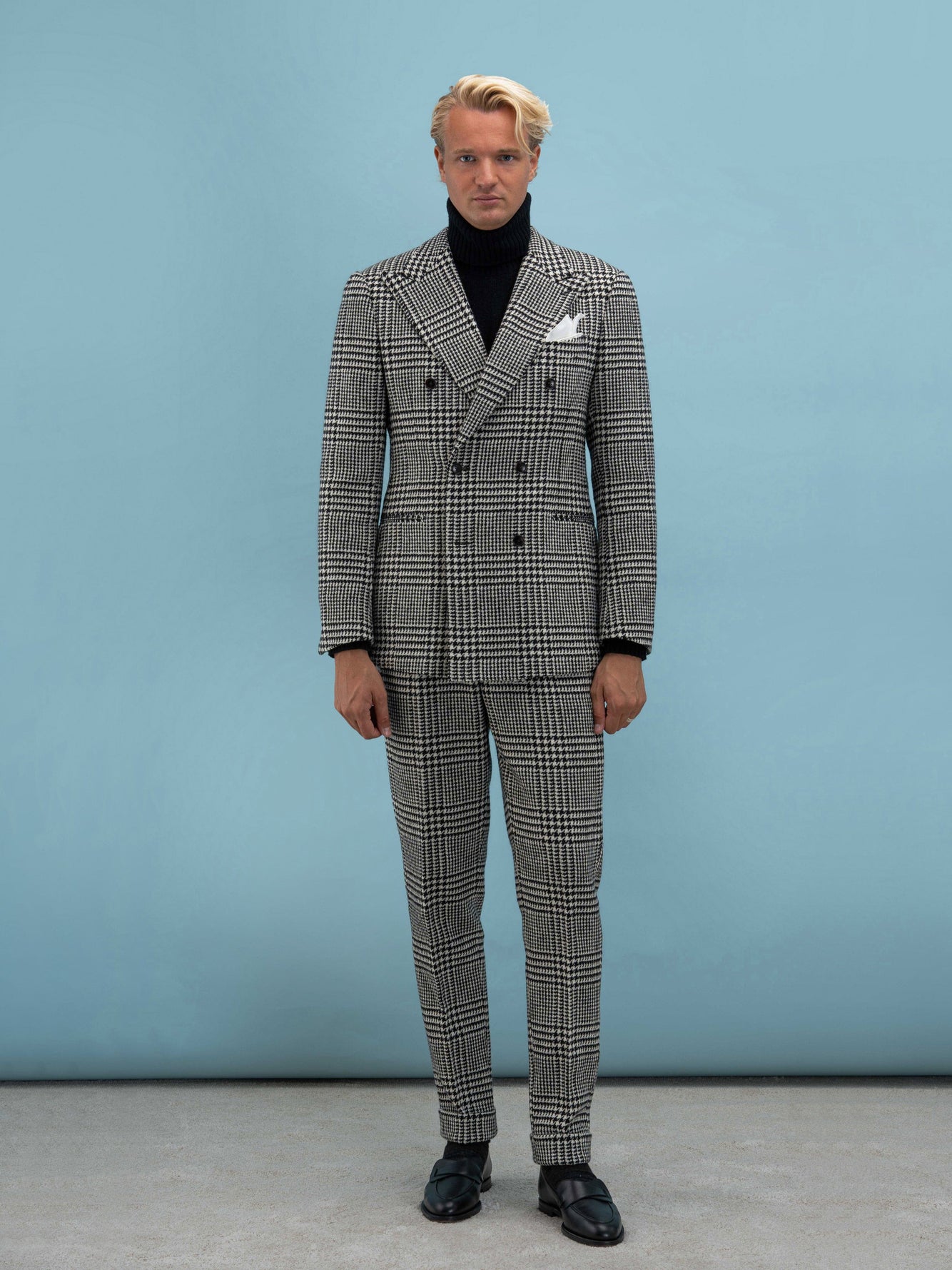 Wide Grey Prince of Wales Suit - Grand Le Mar