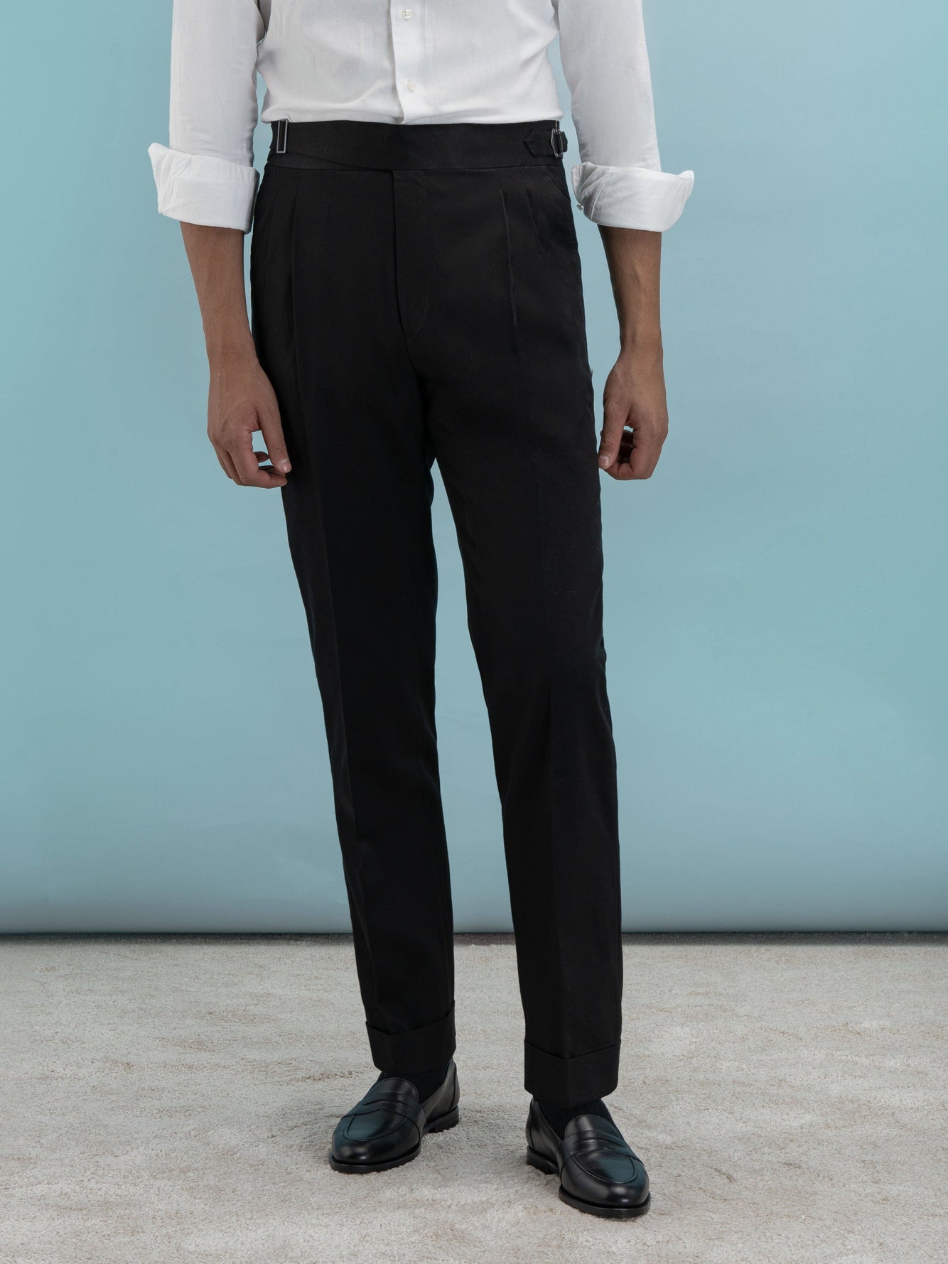 Prom Black Cotton Gurkha Pants Suit Online