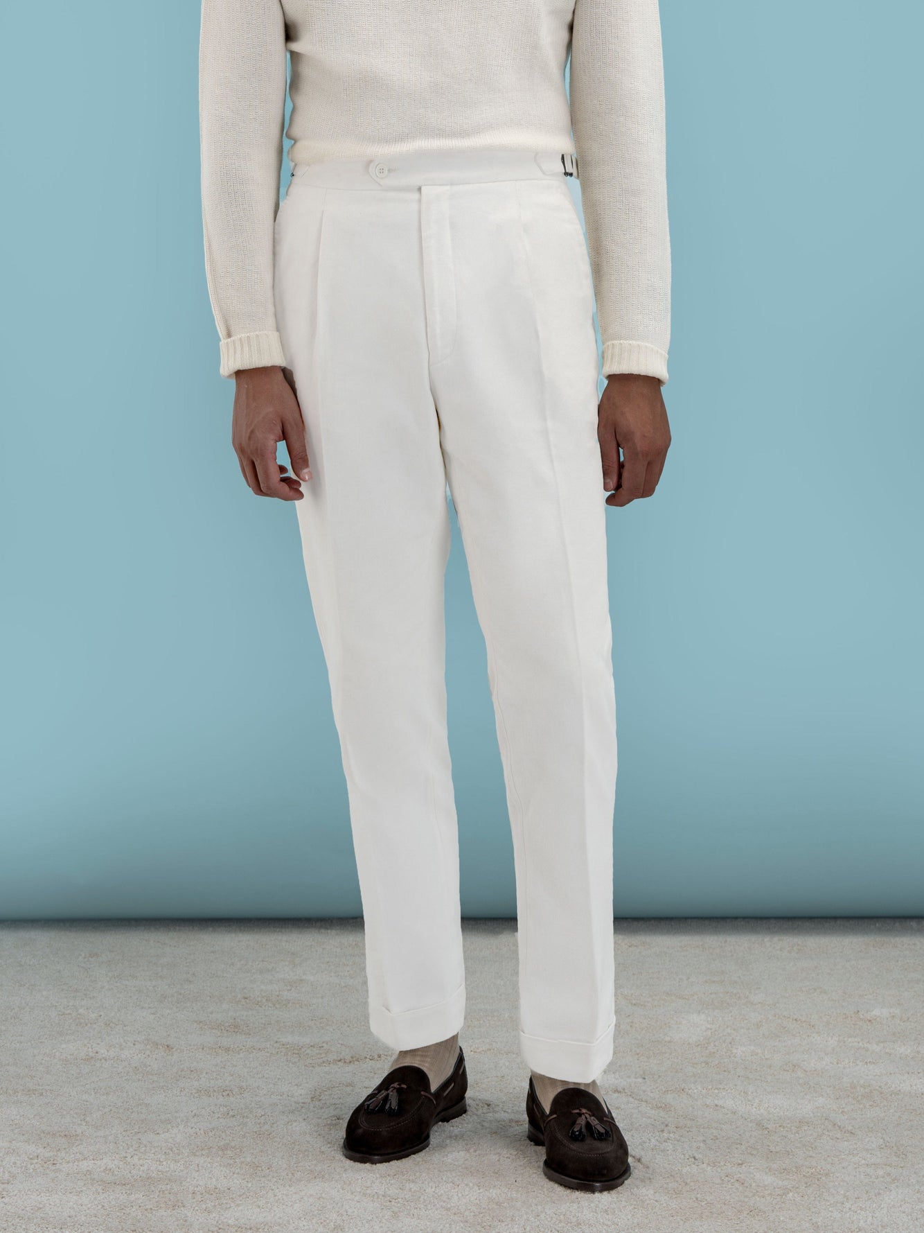 Grand Le Mar  White Linen Oscar Trousers.