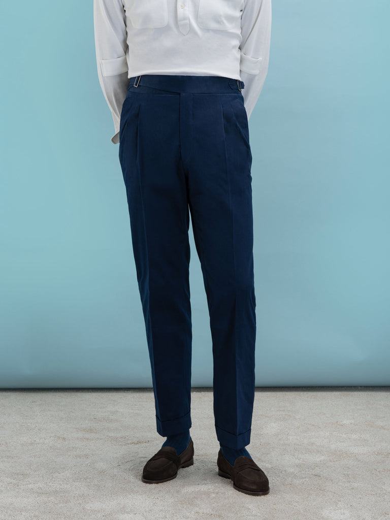 Grand Le Mar |Navy Cotton Gurkha Trousers Casual Comfort with a Stylish ...